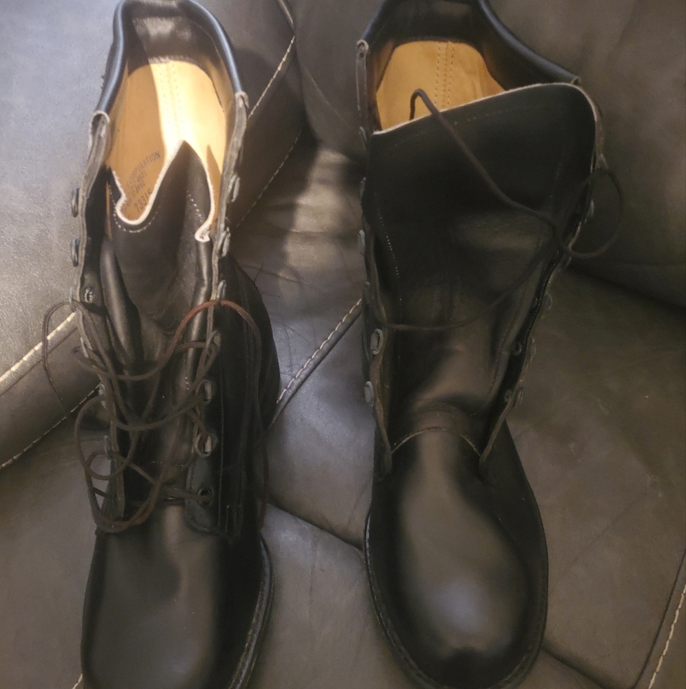 Addison Shoe Company Men’s Combat Boots Black Size 9.5 EE Flyers Made In USA